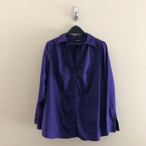 Size 18 Lane Bryant Purple Button Up Top